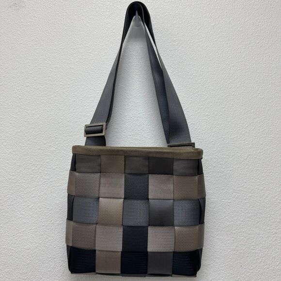 Harveys The Orginal SeatbeltTREE-CYCLE Large Shoulder Bag Purse Crossbody Gray